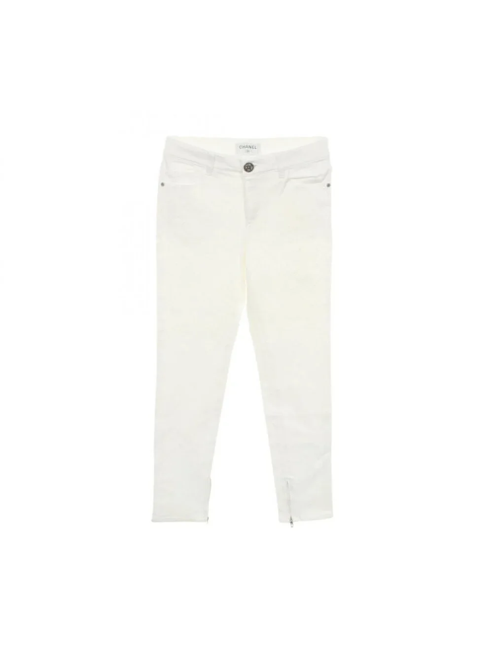 Chanel Denim Pants Quilted Skinny Cotton
